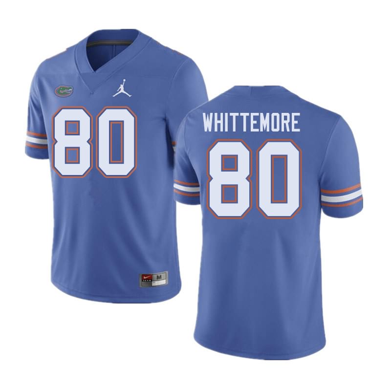 NCAA Florida Gators Trent Whittemore Men's #80 Jordan Brand Blue Stitched Authentic College Football Jersey XMQ8464RN